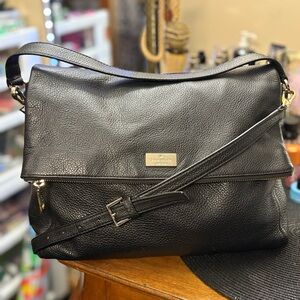 kate spade Black Pebbled Leather Shoulder Crossbody Bag